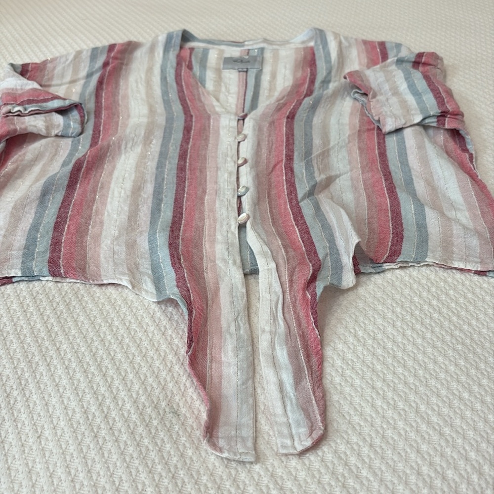 Rails linens Striped Button-Down Tie-Front Top - Picture 5 of 5